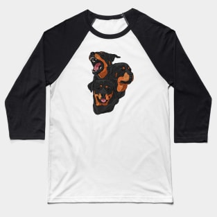 Rottweiler Heads Baseball T-Shirt